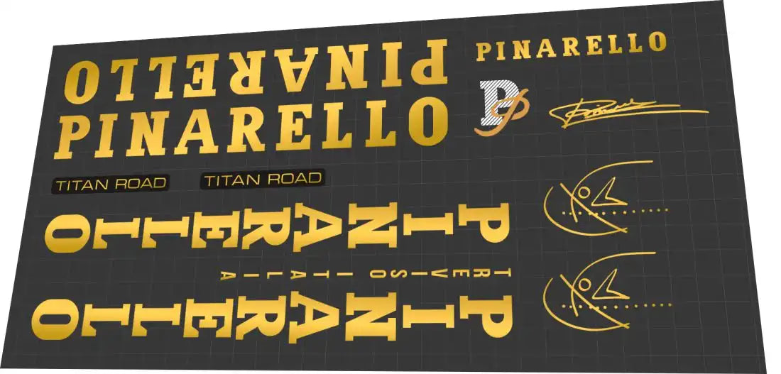 Pinarello Titan Road Gold Frame Decal Set