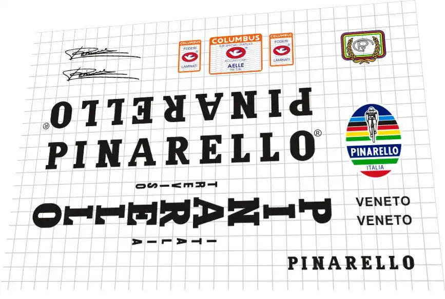 Pinarello Veneto Black Frame Decal Set