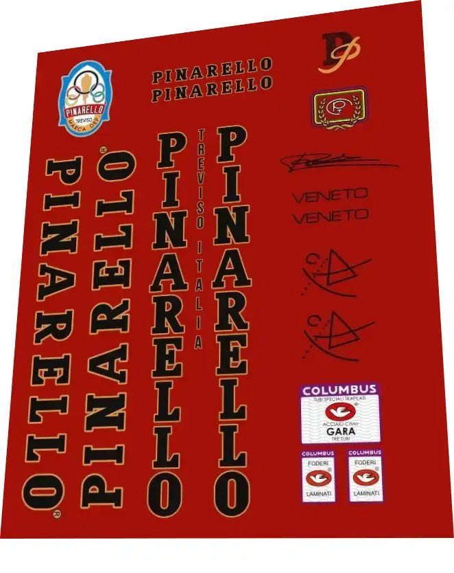 Pinarello Veneto Black/Gold Frame Decal Set