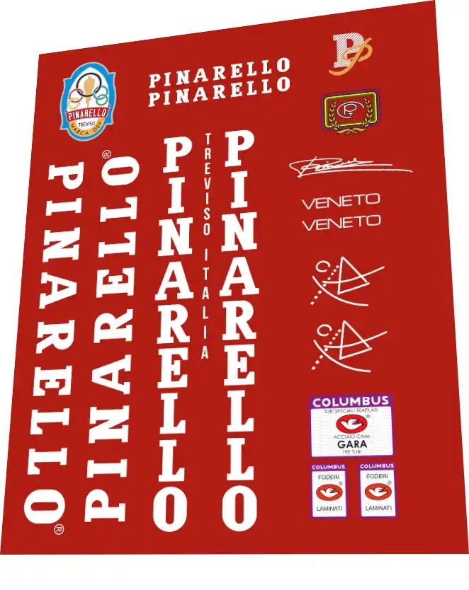 Pinarello Veneto White Frame Decal Set