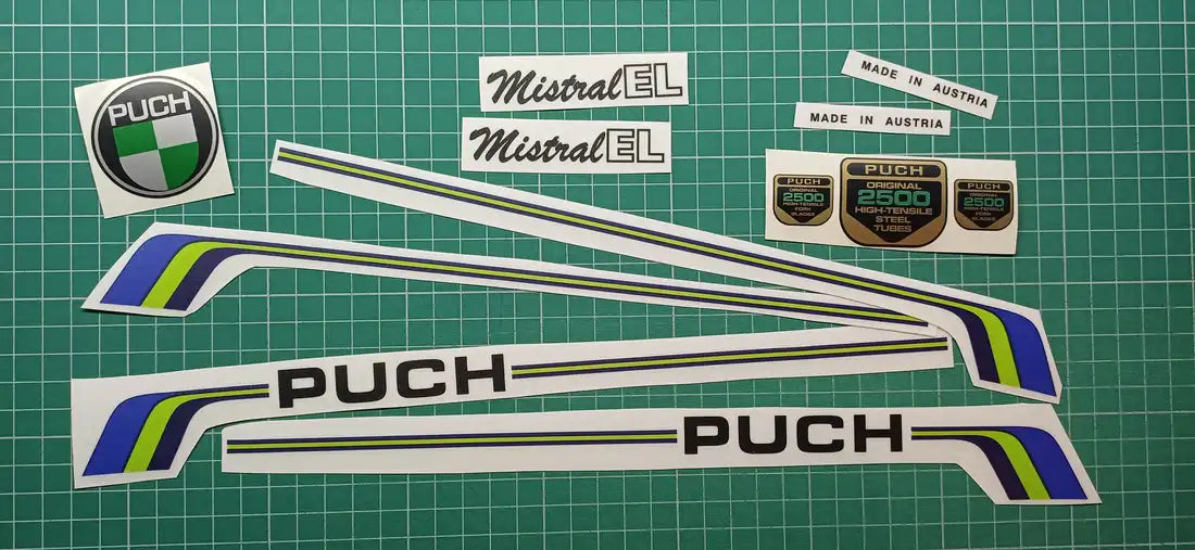 1981 Puch Mistral EL Frame Decal Set