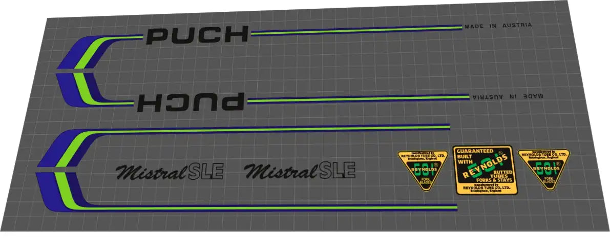 1981 Puch Mistral SLE Frame Decal Set