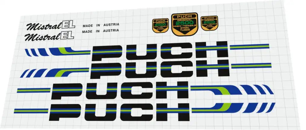1983 Puch Mistral EL Frame Decal Set