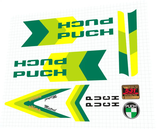 1984 Puch Mistral Ultima Frame Decal Set