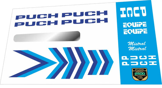 Puch Mistral Equipe Frame Decal Set - 1986