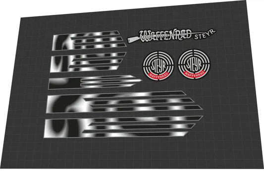 1986 Puch Steyr Waffenrad Frame Decal Set