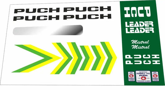 Puch Mistral Leader Black Frame Decal Set - 1988
