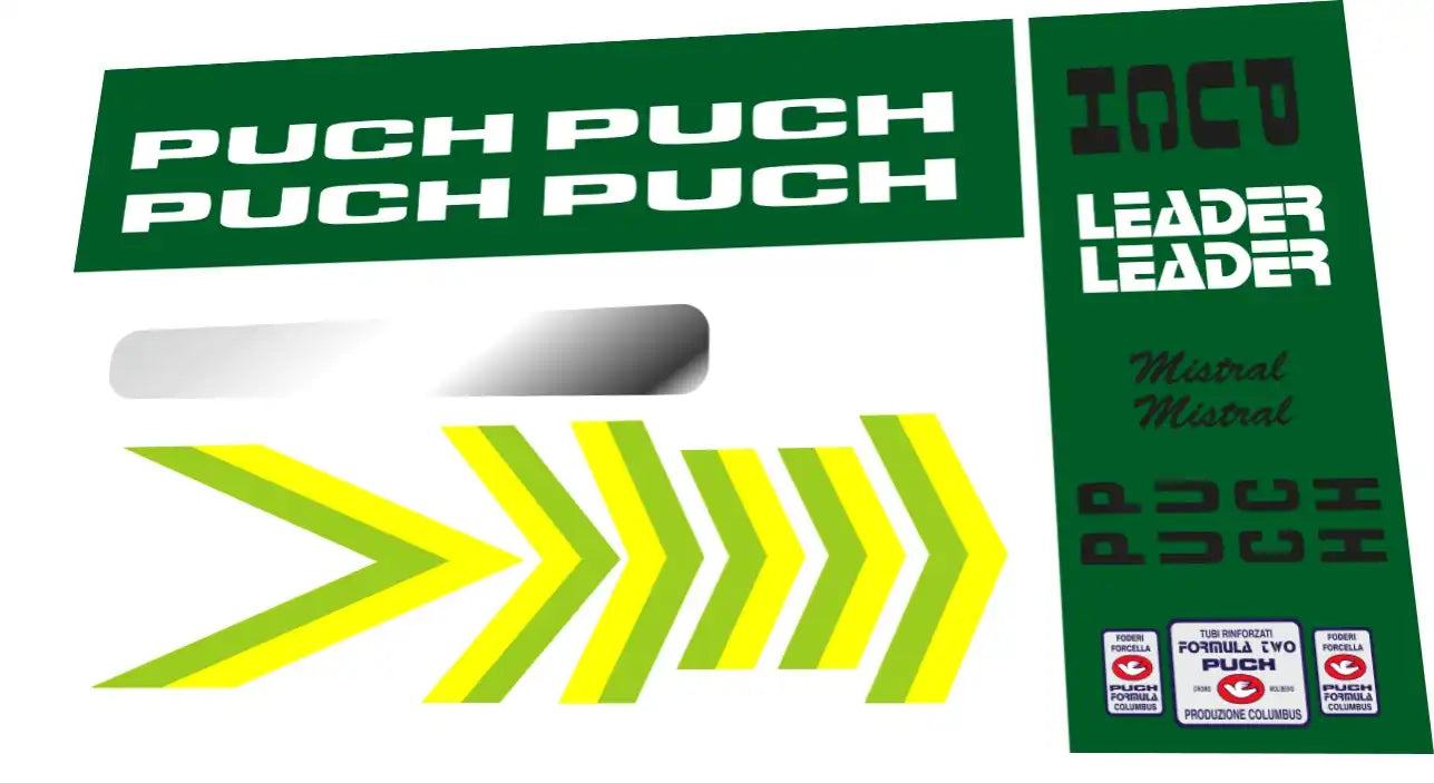 1988 Puch Mistral Leader White Frame Decal Set