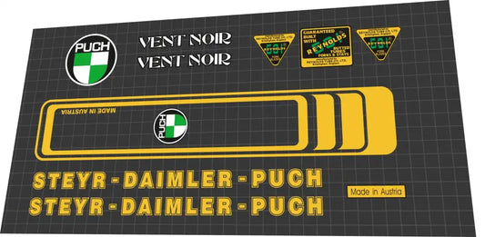 Puch Steyr Daimler Vent Noir Frame Decal Set