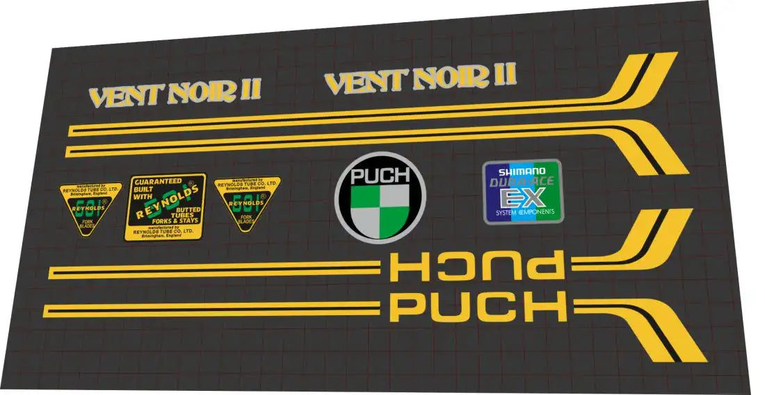 Puch Vent Noir II Frame Decal Set