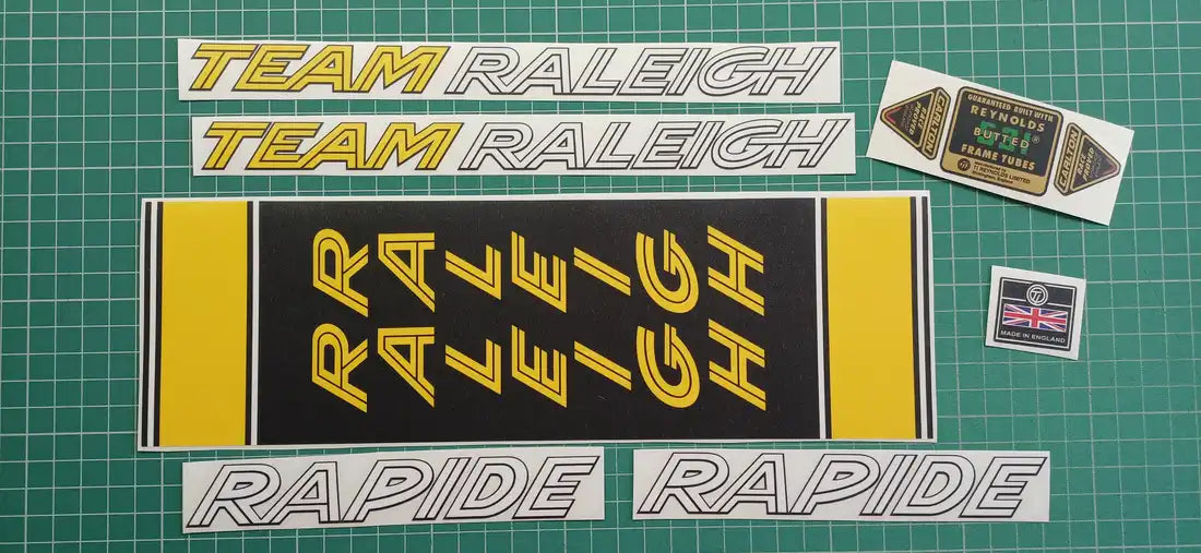 1980 Raleigh Team Rapide Frame Decal Set
