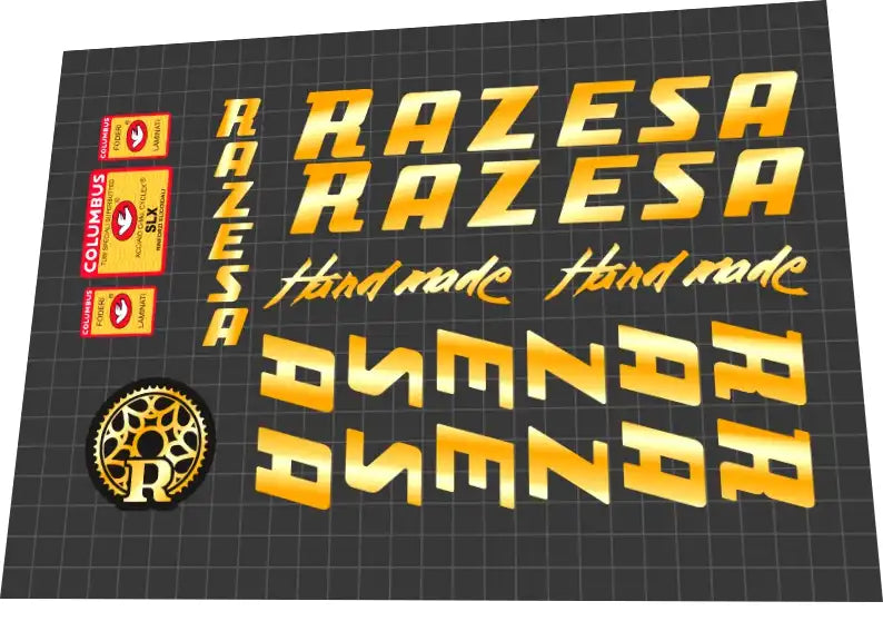 1980s Razesa Gold Frame Decal Set