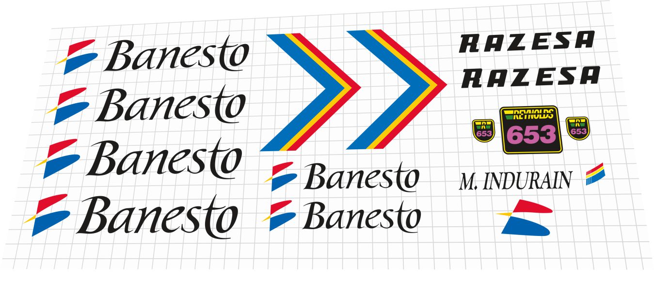 1990 Razesa Banesto Indurain Frame Decal Set