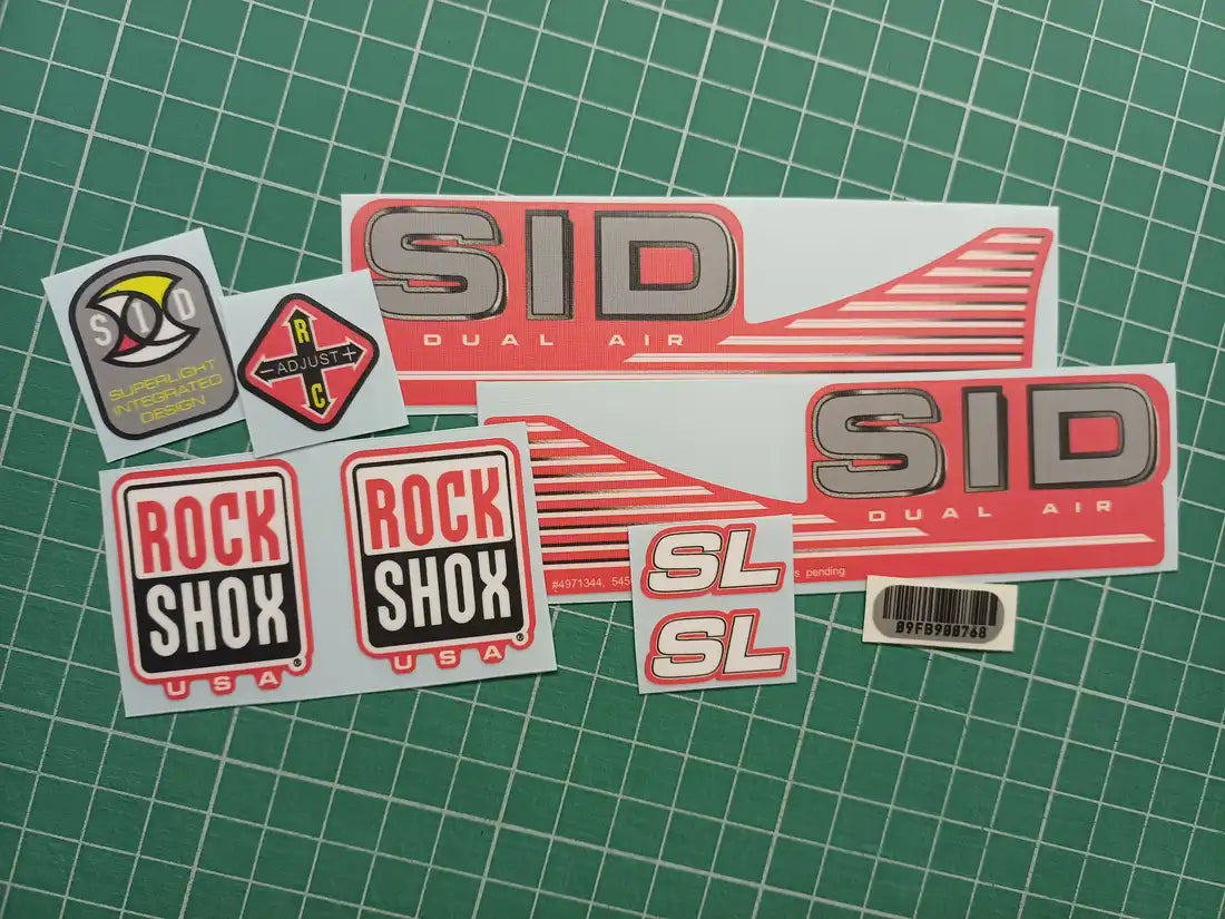 2002 Rock Shox Sid SL Dual Air Red Fork Decal Set
