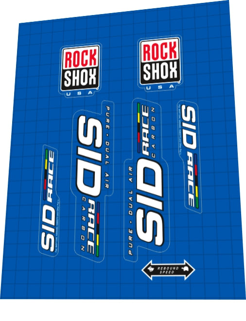 2002 Rock Shox SID Pure Dual Air Race Carbon Fork Decal Set