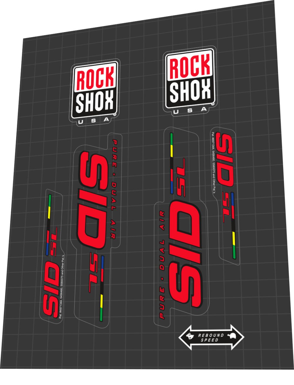 2002 Rock Shox SID Pure SL Red Fork Decal Set