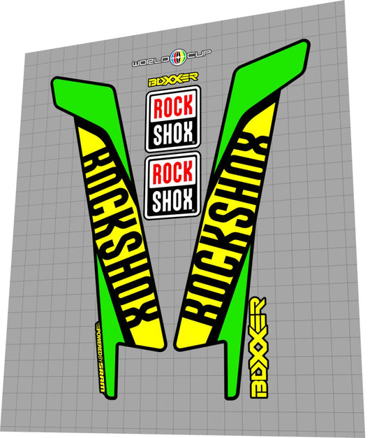 2016 Rock Shox Boxxer Neon Fork Decal Set