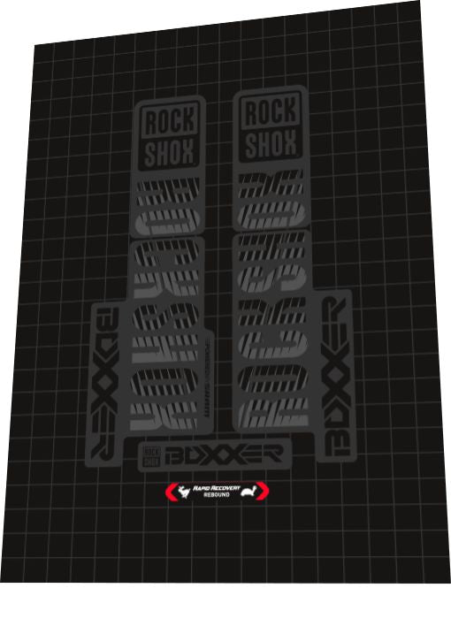 2018 Rock Shox Boxxer Gray Fork Decal Set