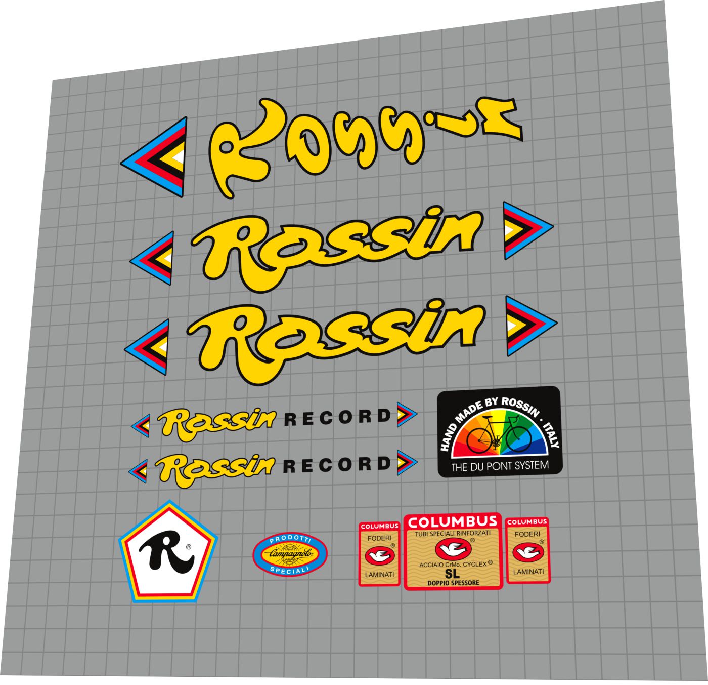 1982 Rossin Record Frame Decal Set