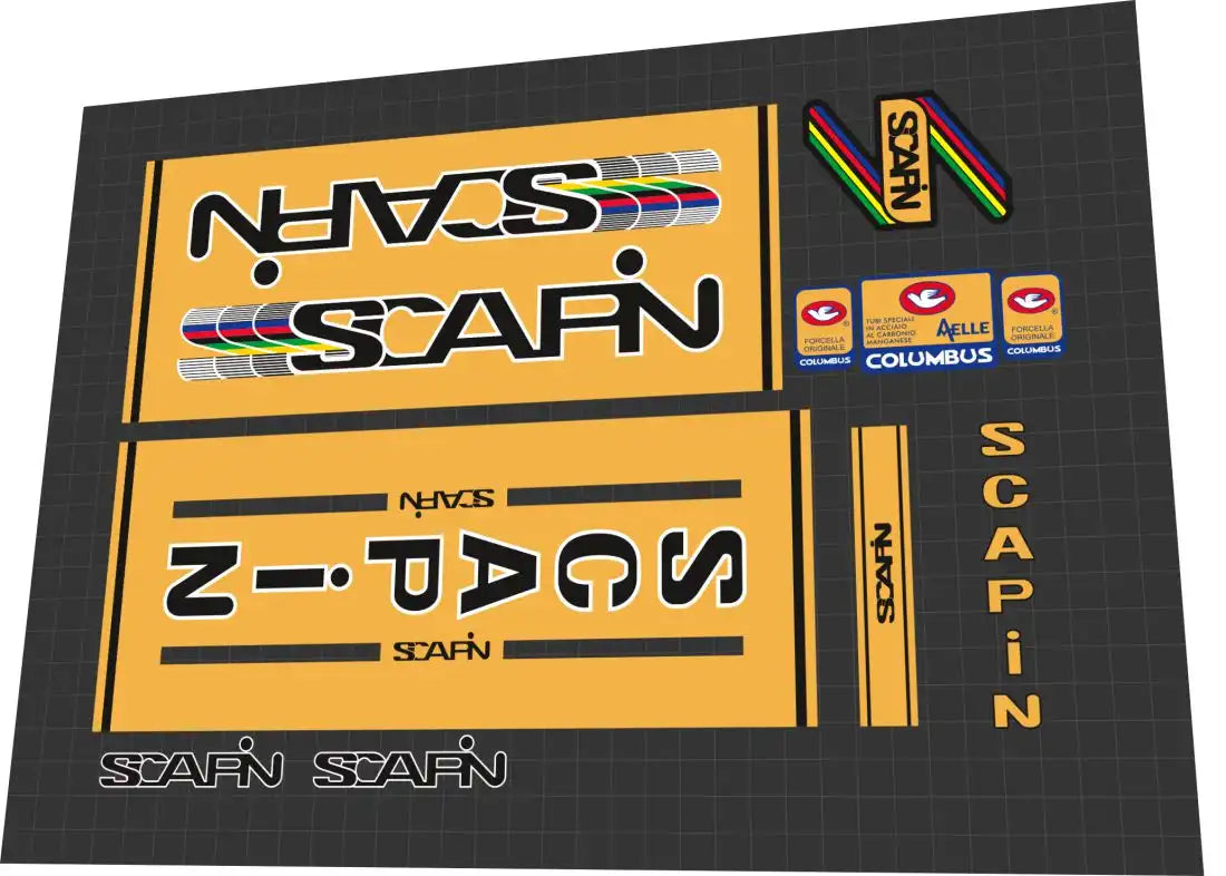 1980s Scapin Classic Gold Frame Decal Set