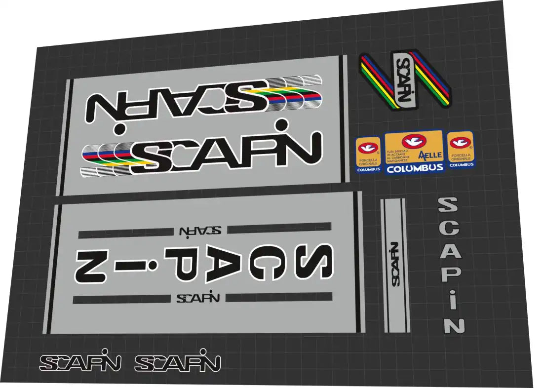 1980s Scapin Classic Silver Frame Decal Set