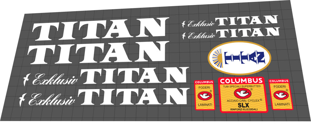 1989 Titan Exklusiv White SLX Frame Decal Set