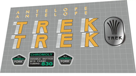 1986 Trek 830 Antelope Frame Decal Set