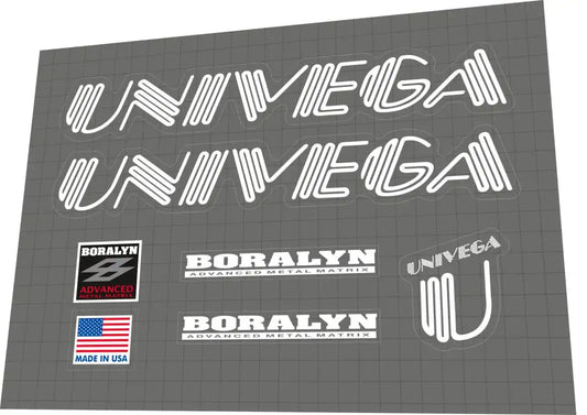1994 Univega Boralyn White Frame Decal Set